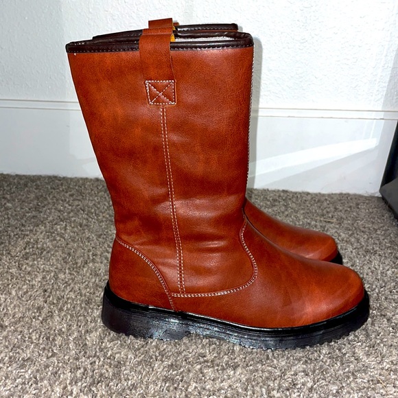 Outdoor Faux Leather Brown Boots - Picture 13 of 15